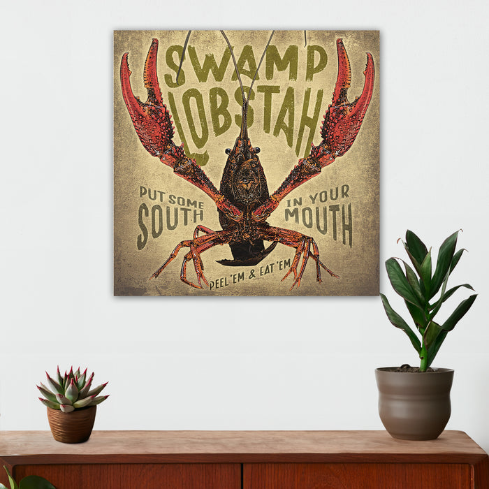 Wildlife Wall Decor - Swamp Lobstah - Canvas Sign