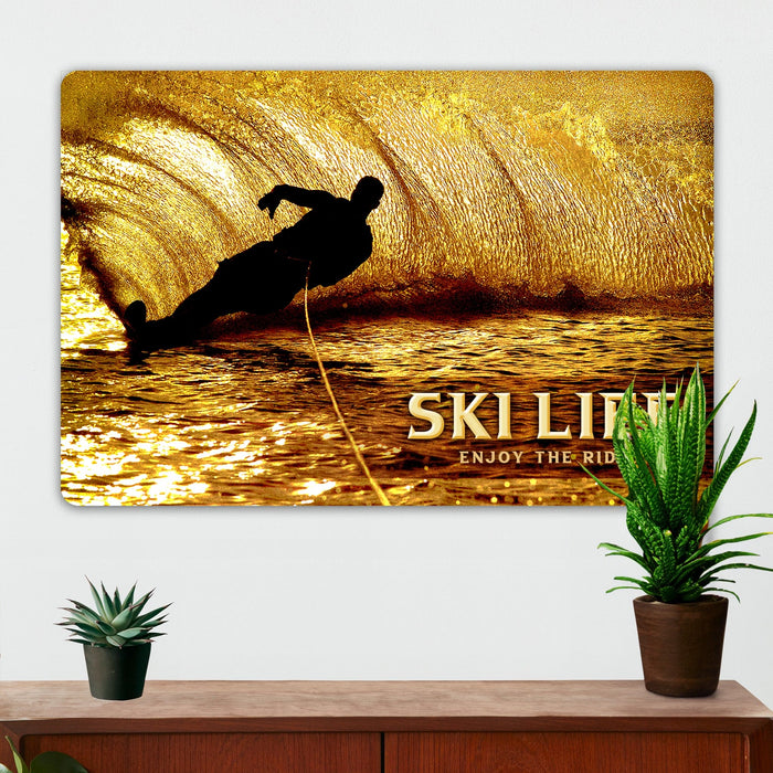 Lakehouse Wall Decor - Ski Life - Metal Sign