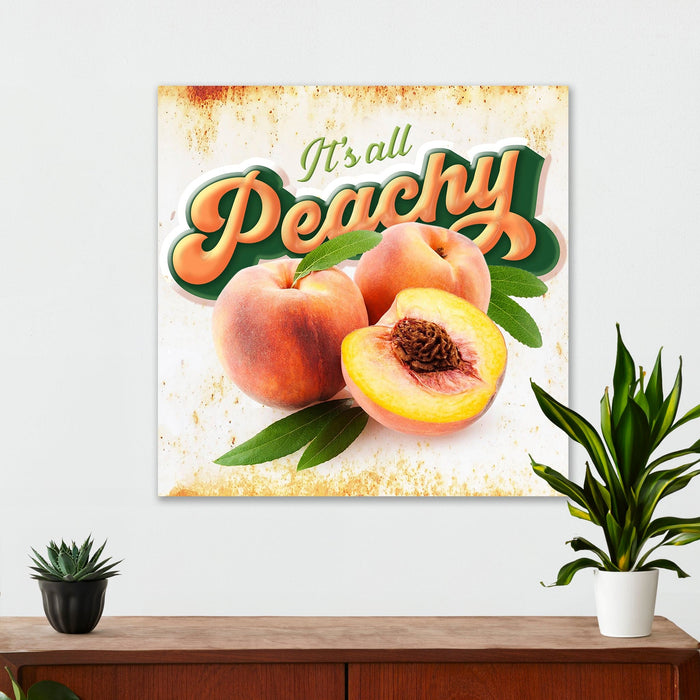 Farmhouse Kitchen Wall Decor - Peachy - Canvas Sign