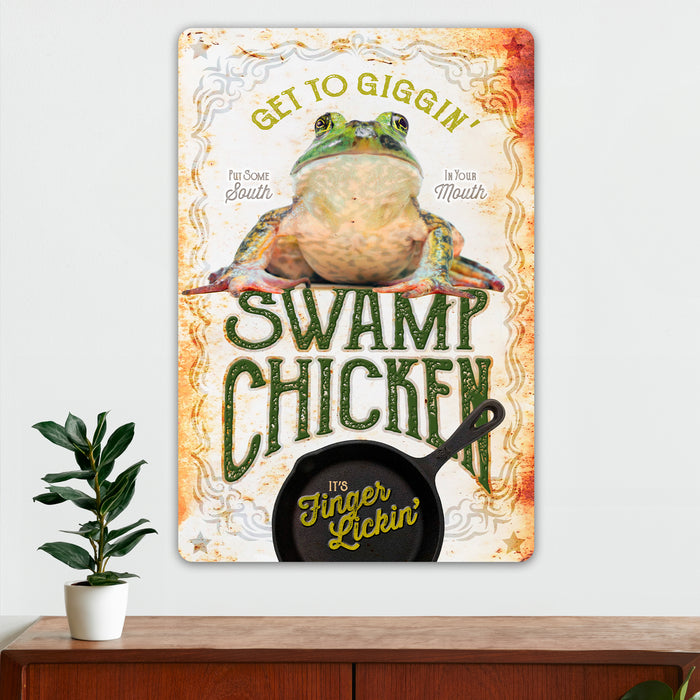 Hunting Wall Decor  - Swamp Chicken - Metal Sign