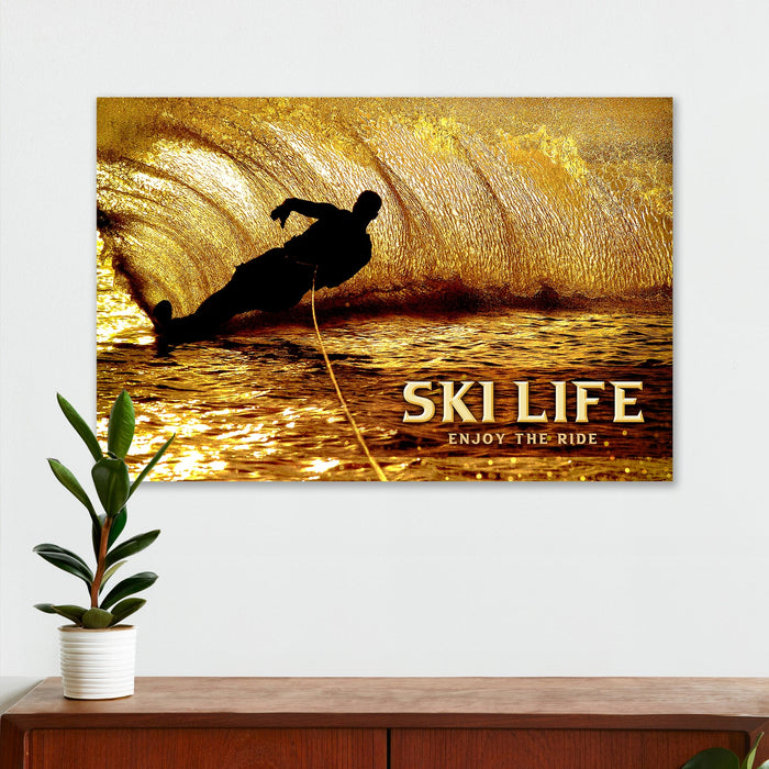 Lake House Wall Decor - Ski Life - Canvas Sign