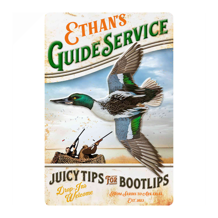 Hunting Wall Decor - Smiley's Guide Service - Metal Sign