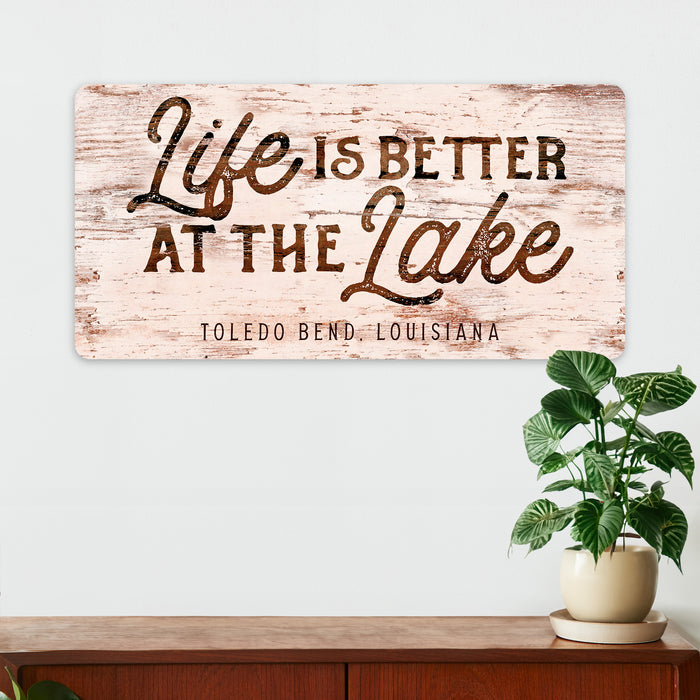 Lakehouse Wall Decor - Life is Better at the Lake - Metal Sign