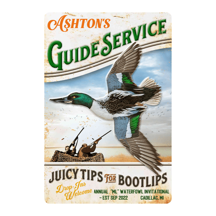 Hunting Wall Decor - Smiley's Guide Service - Metal Sign