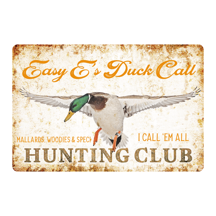 Hunting Wall Decor - Dirty Duck Hunting Club - Metal Sign