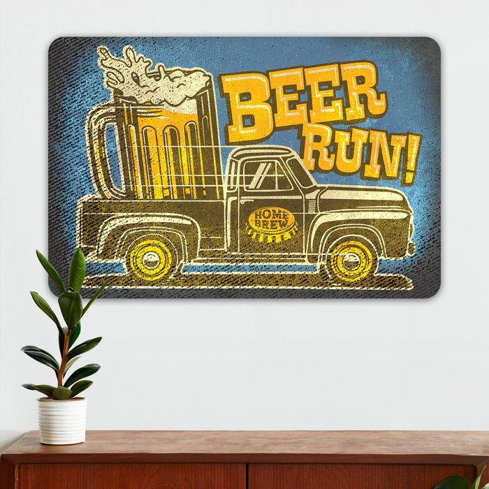 Man Cave Wall Decor - Beer Run - Metal Sign