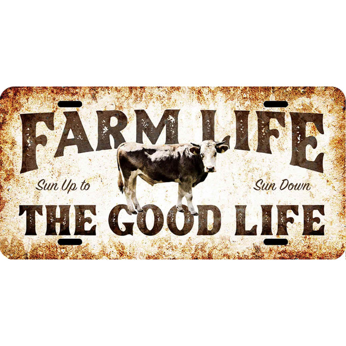 Farm Life - Bull License Plate