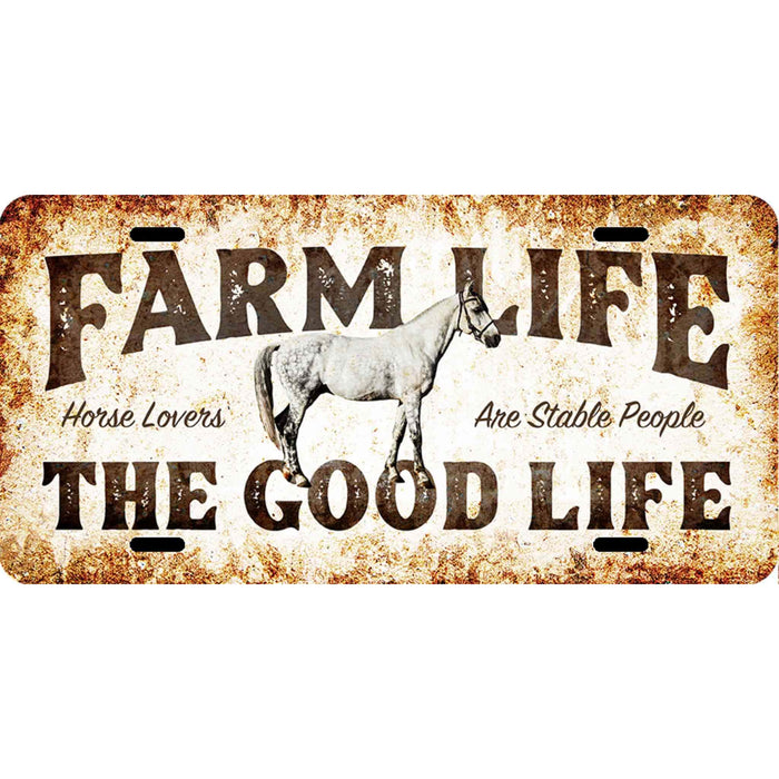 Farm Life - Horse License Plate