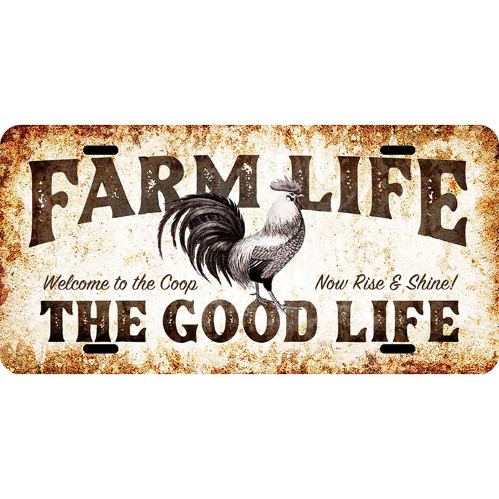 Farm Life - Rooster License Plate