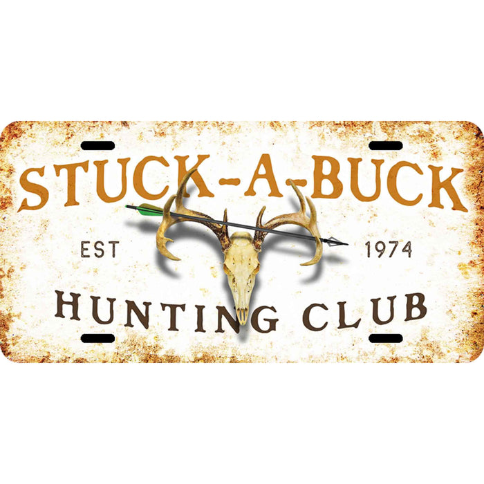 Stuck-A-Buck Hunting Club License Plate
