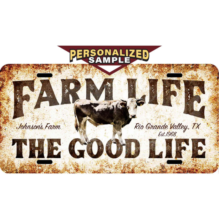 Farm Life - Bull License Plate