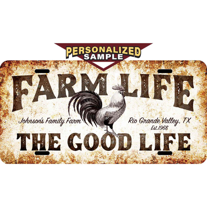 Farm Life - Rooster License Plate