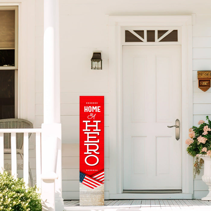 Home To A Hero (Flag) - Porch Leaner