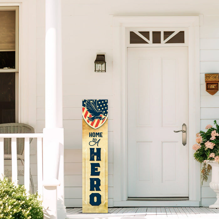Home To A Hero (Shield) - Porch Leaner