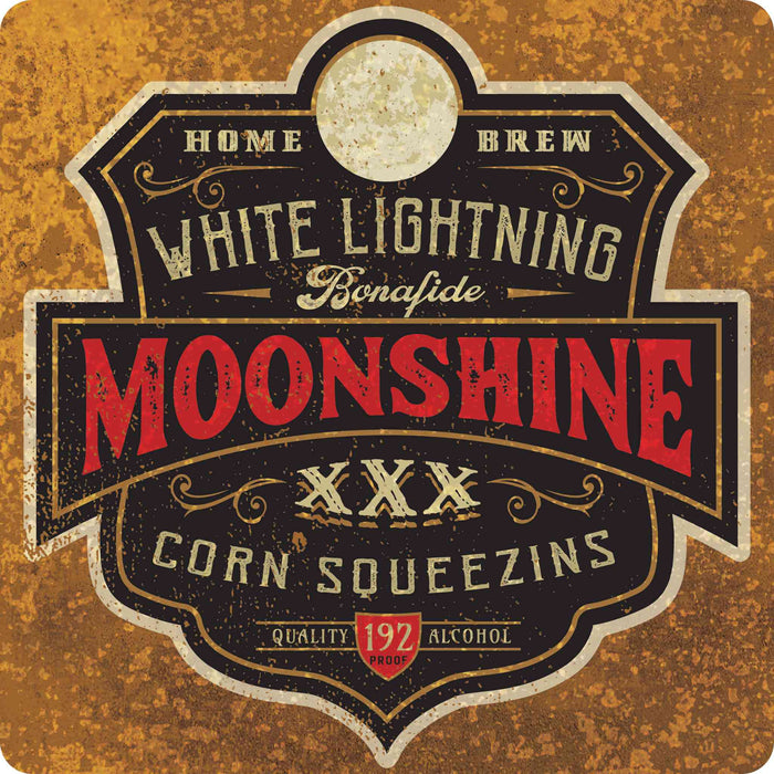 Man Cave Wall Decor - White Lightning Moonshine - Metal Sign