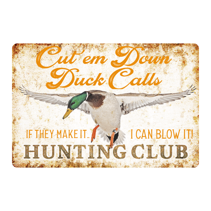Hunting Wall Decor - Dirty Duck Hunting Club - Metal Sign