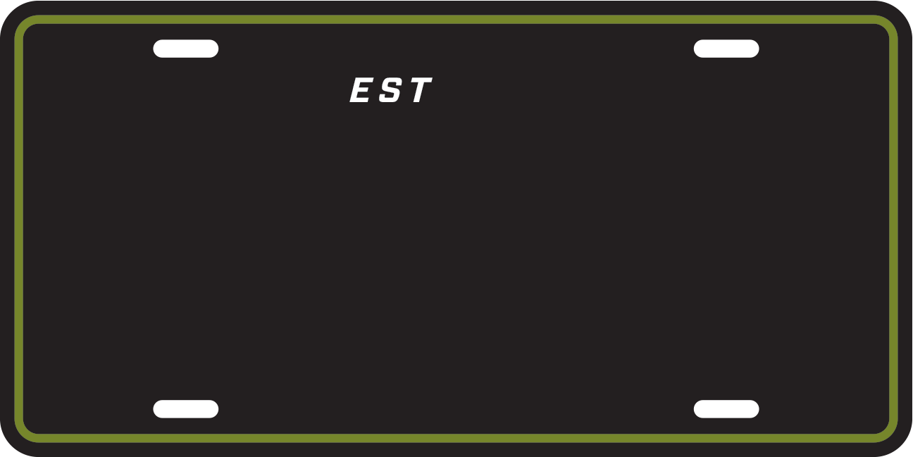 Black Customizable License Plate