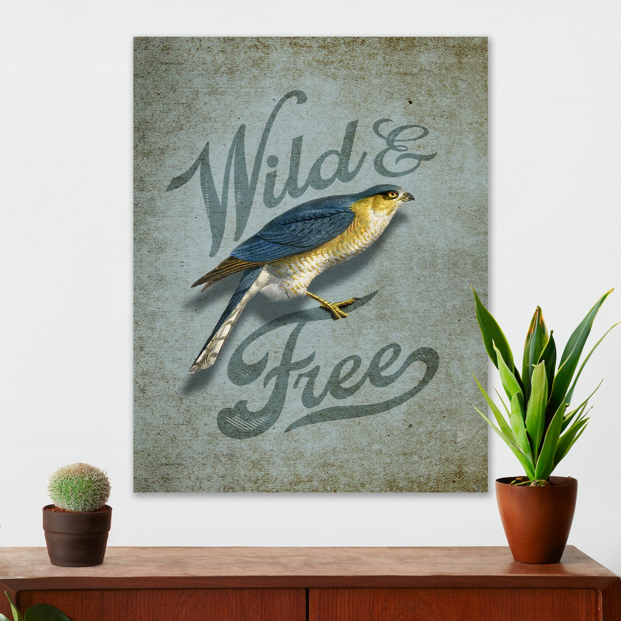 Wildlife Wall Decor - Wild & Free - Canvas Sign