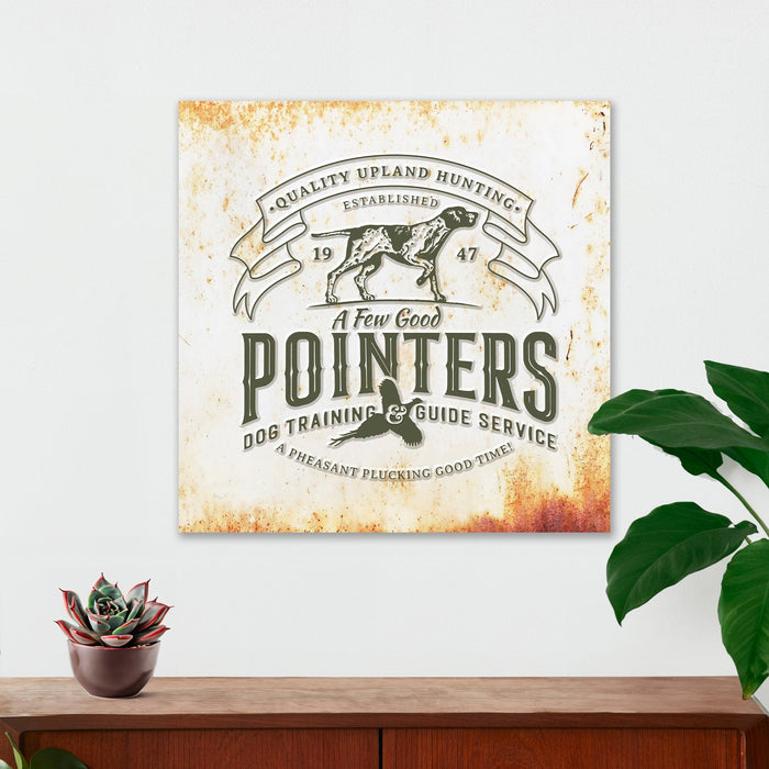Hunting Wall Decor - Pointers Dog Training & Guide Service - Canvas Sign