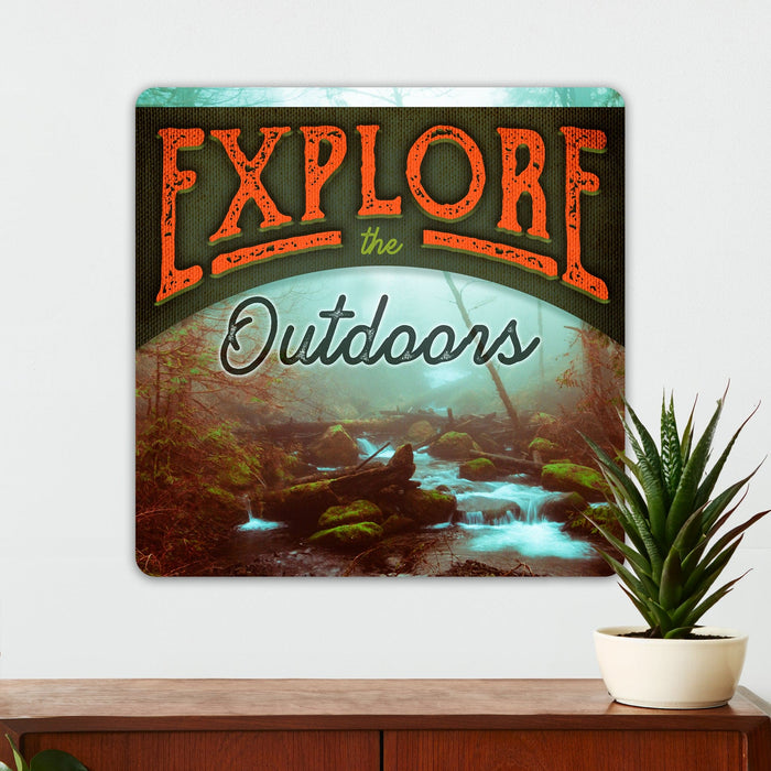 Hiking Wall Decor - Explore - Metal Sign