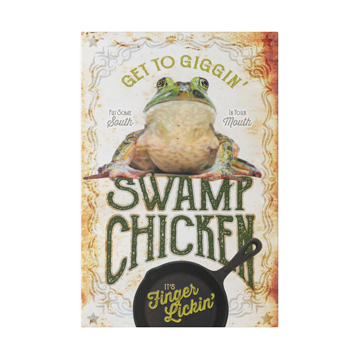 Hunting Wall Decor - Swamp Chicken - Canvas Sign
