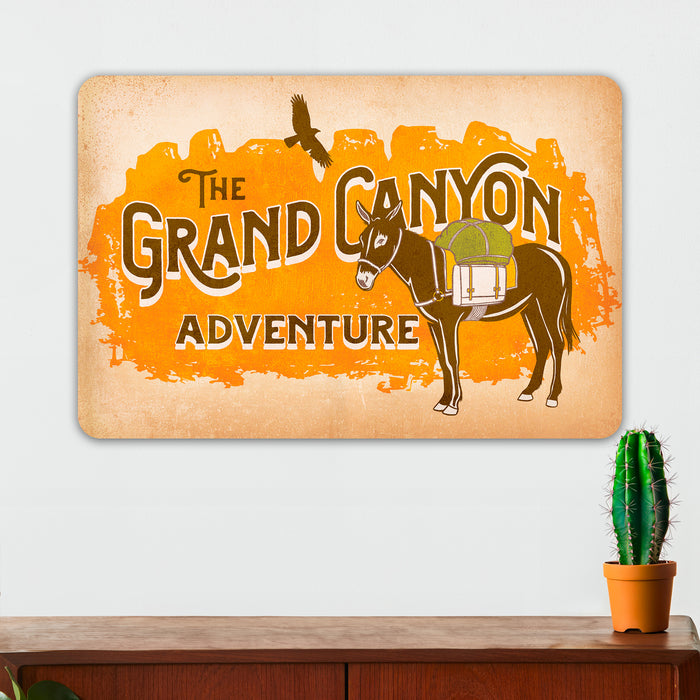 Hiking Wall Decor - The Grand Canyon - Metal Sign