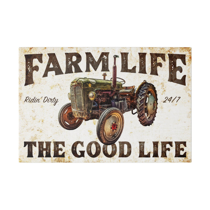 Farmhouse Wall Decor - Farm Life (Tractor) - Canvas Sign
