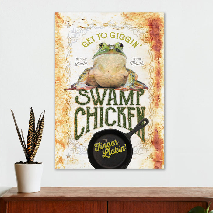 Hunting Wall Decor - Swamp Chicken - Canvas Sign