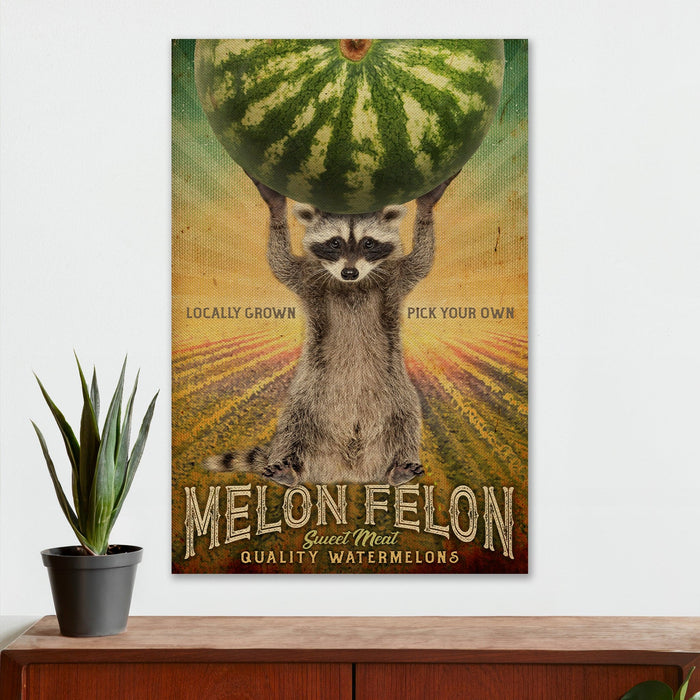Farmhouse Kitchen Wall Decor - Melon Felon - Canvas Sign