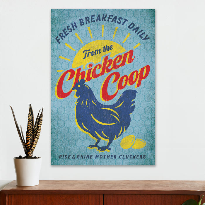 Farmhouse Kitchen Wall Decor - Chicken Coop - Canvas Sign