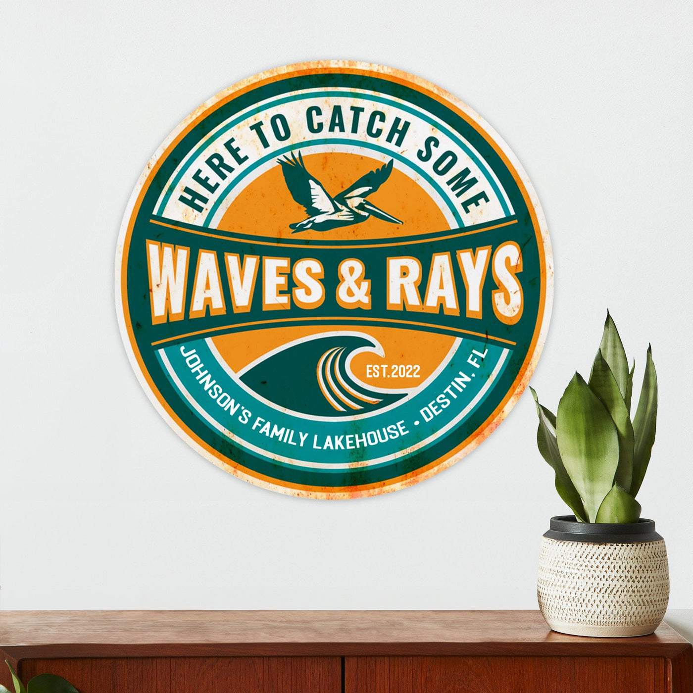 The Perfect Custom Beach House Sign "Catch Some Waves and Rays