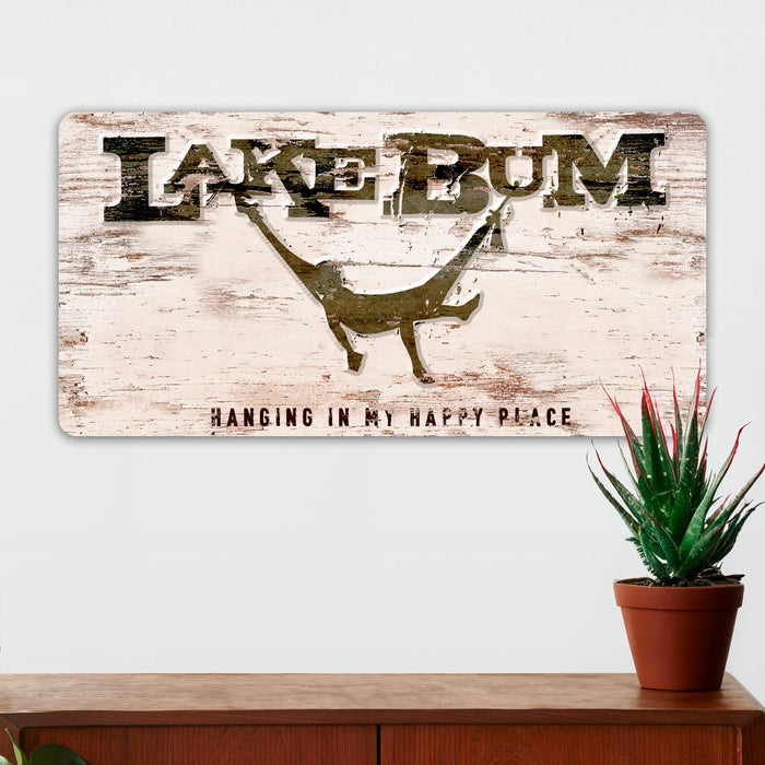 Lakehouse Wall Decor - Lake Bum - Metal Sign