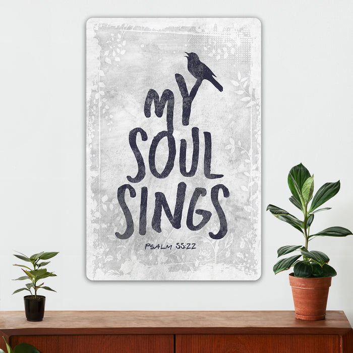 Christian Wall Decor - My Soul Sings - Metal Sign