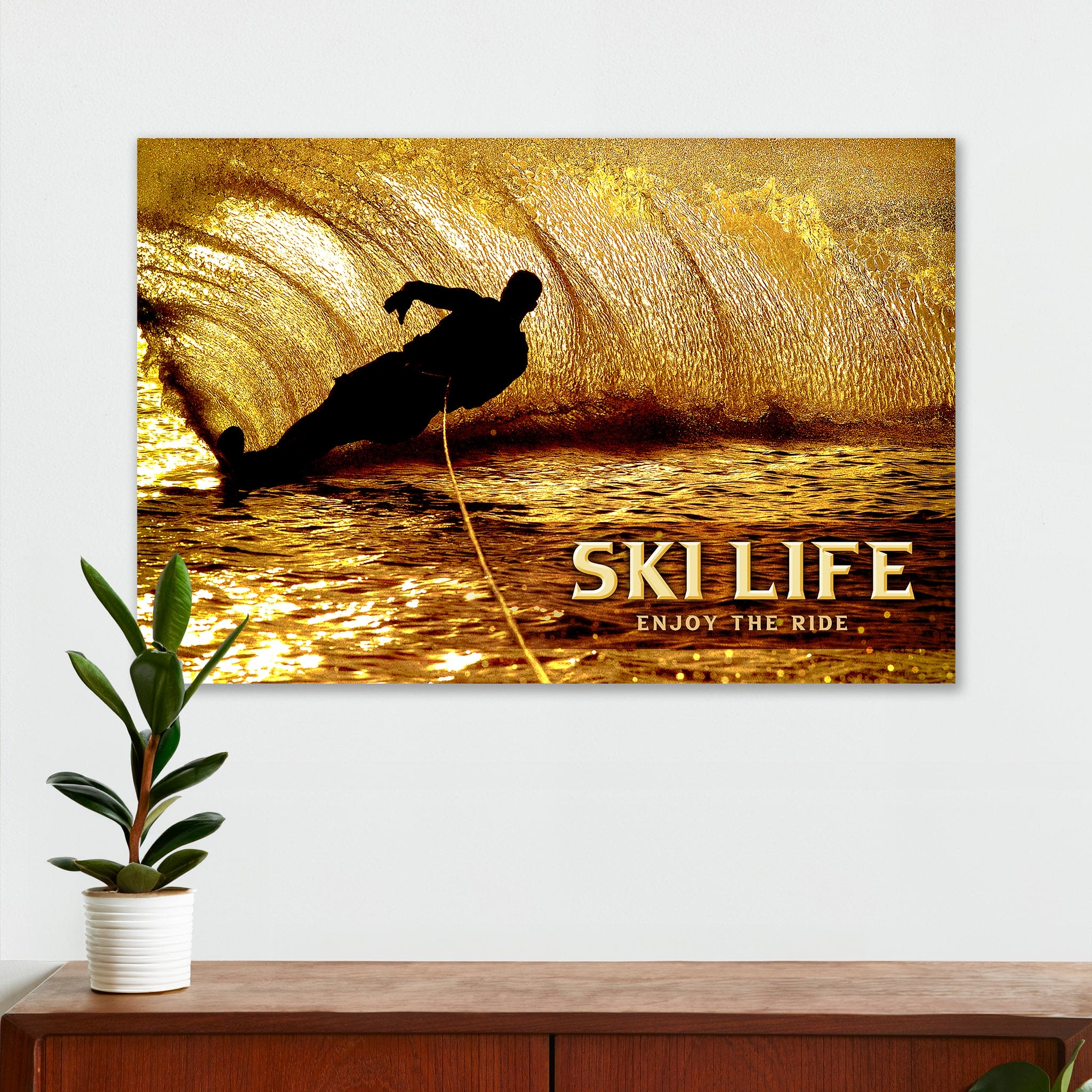 Lake House Wall Decor - Ski Life - Canvas Sign