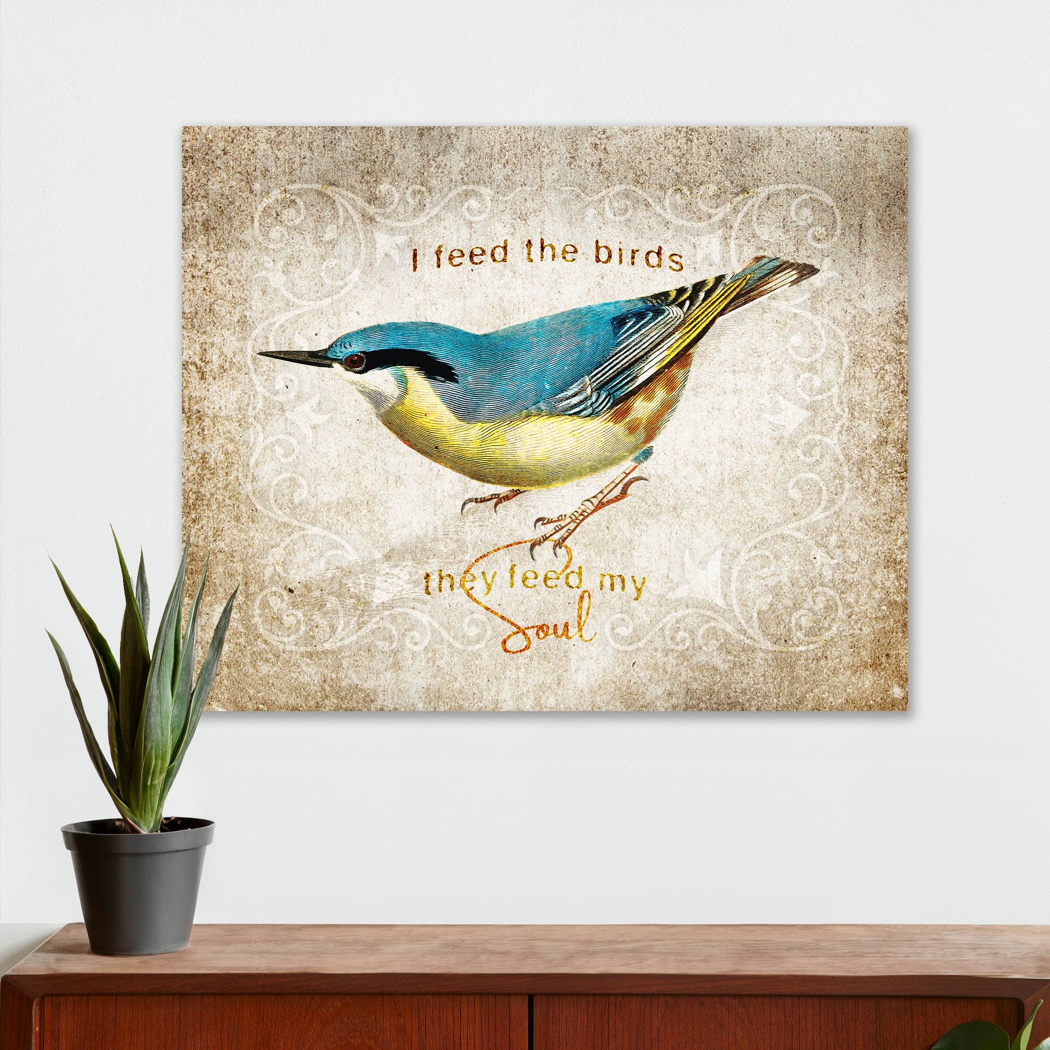 Wildlife Wall Decor - I Feed the Birds - Canvas Sign