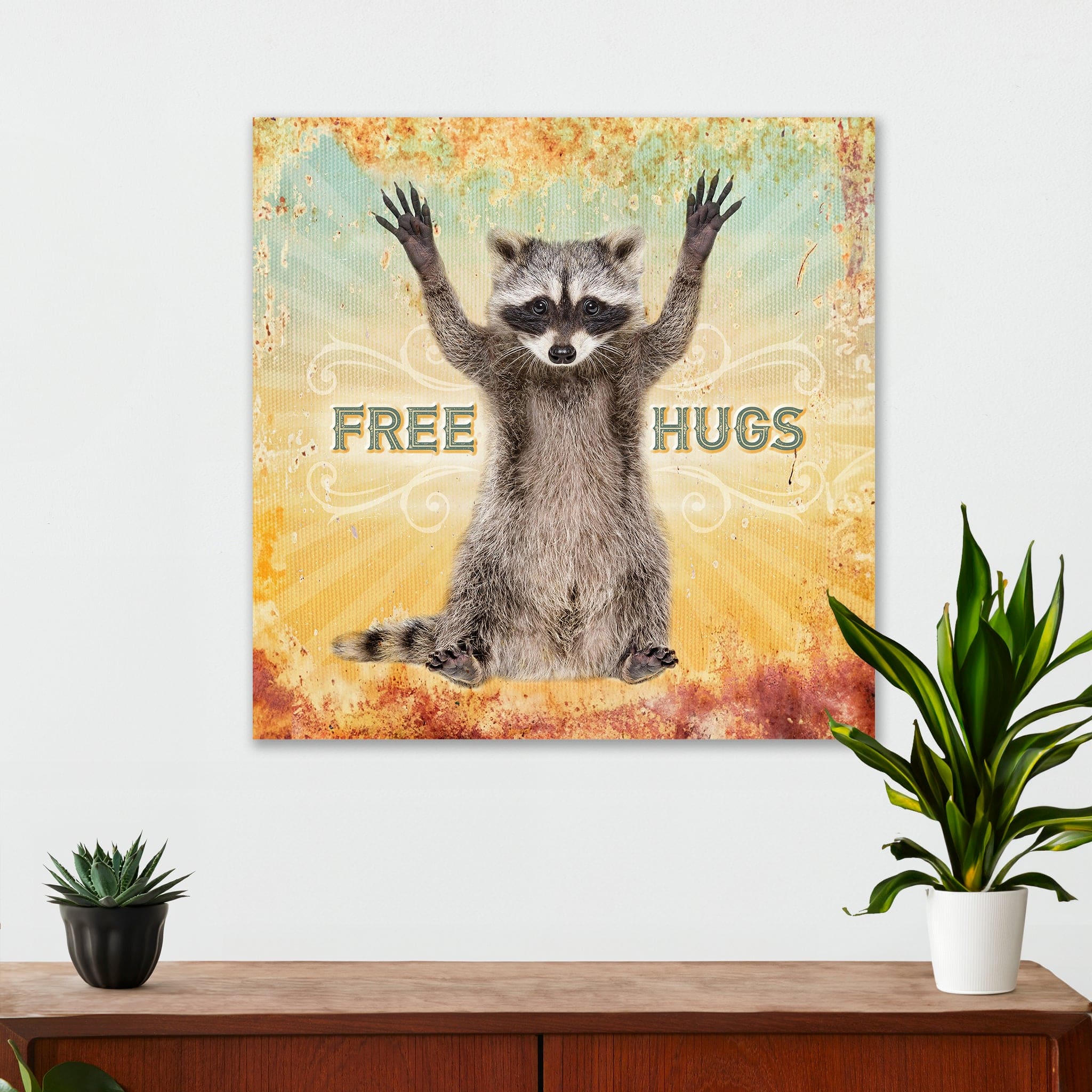 Wildlife Wall Decor - Free Hugs - Canvas Sign