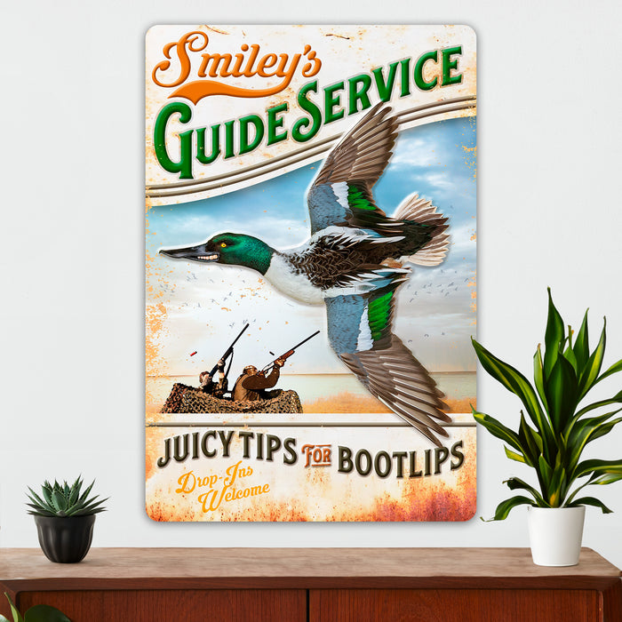 Hunting Wall Decor - Smiley's Guide Service - Metal Sign