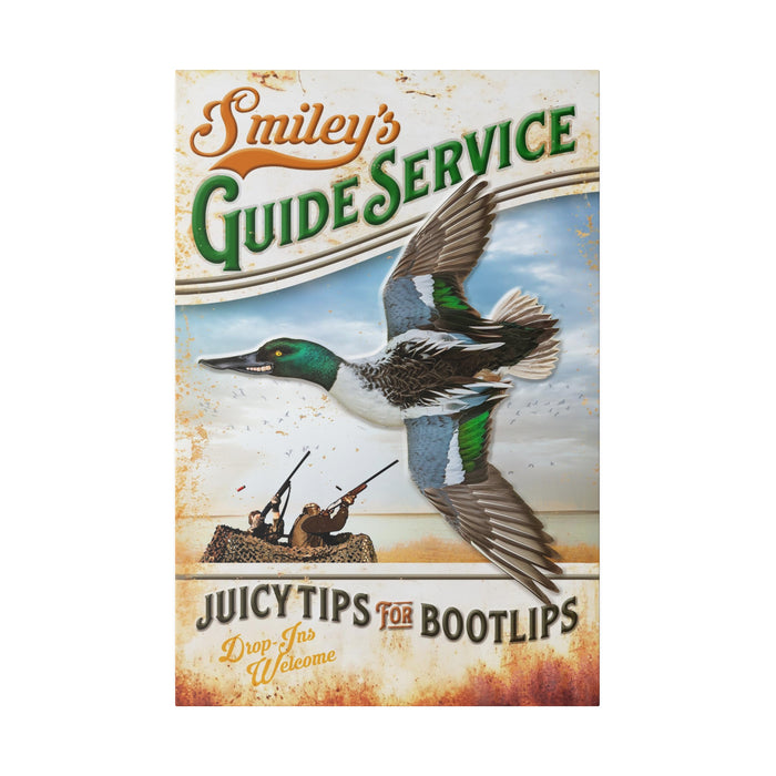 Hunting Wall Decor - Smiley's Guide Service - Canvas Sign