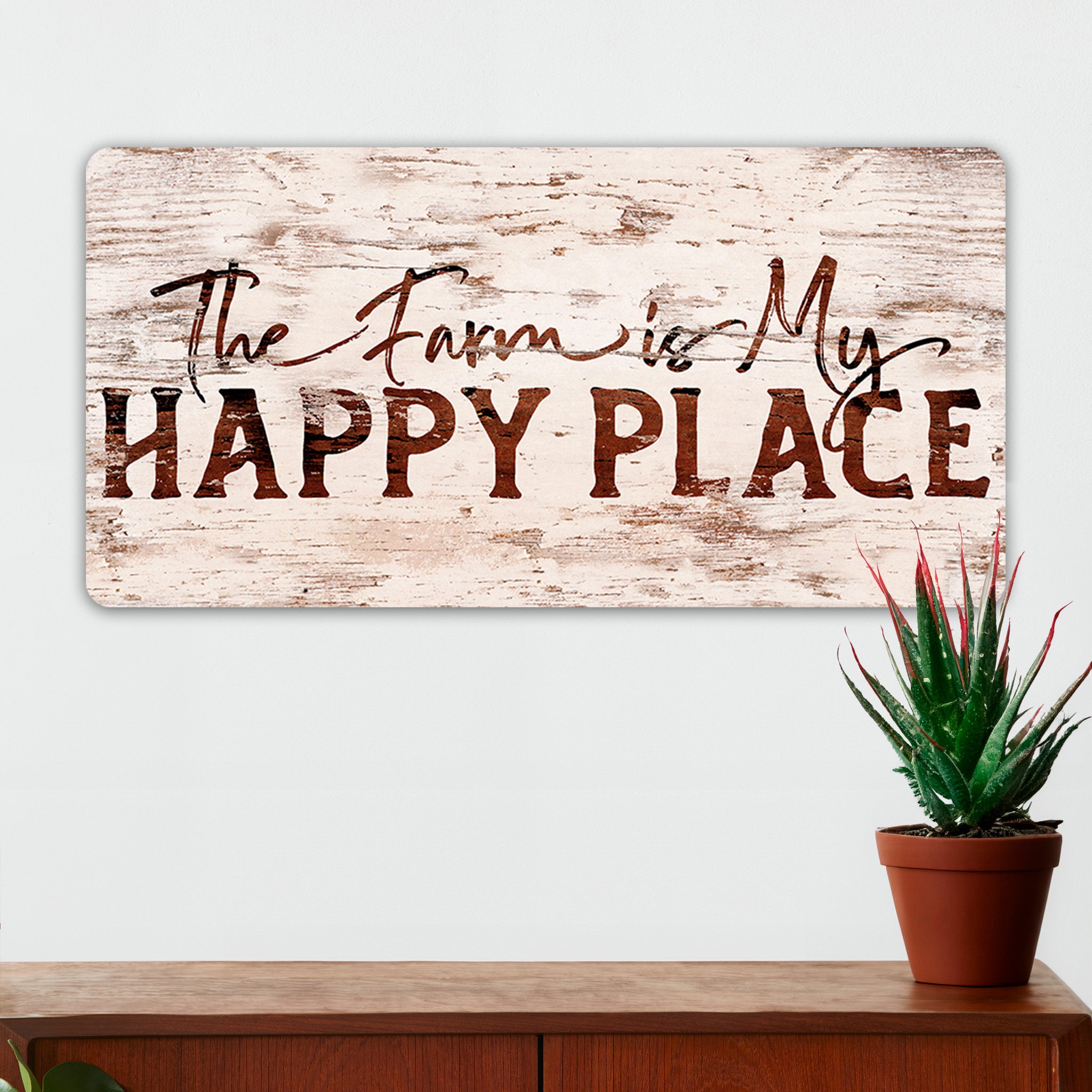 The Farm Is My Happy Place - Farmhouse Wall Decor - Metal Sign