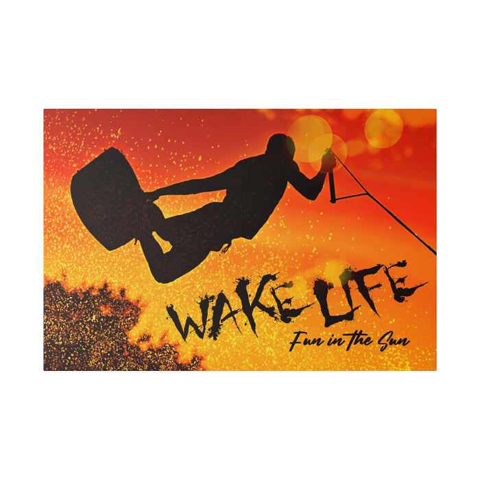 Lake House Wall Decor - Wake Life - Canvas Sign