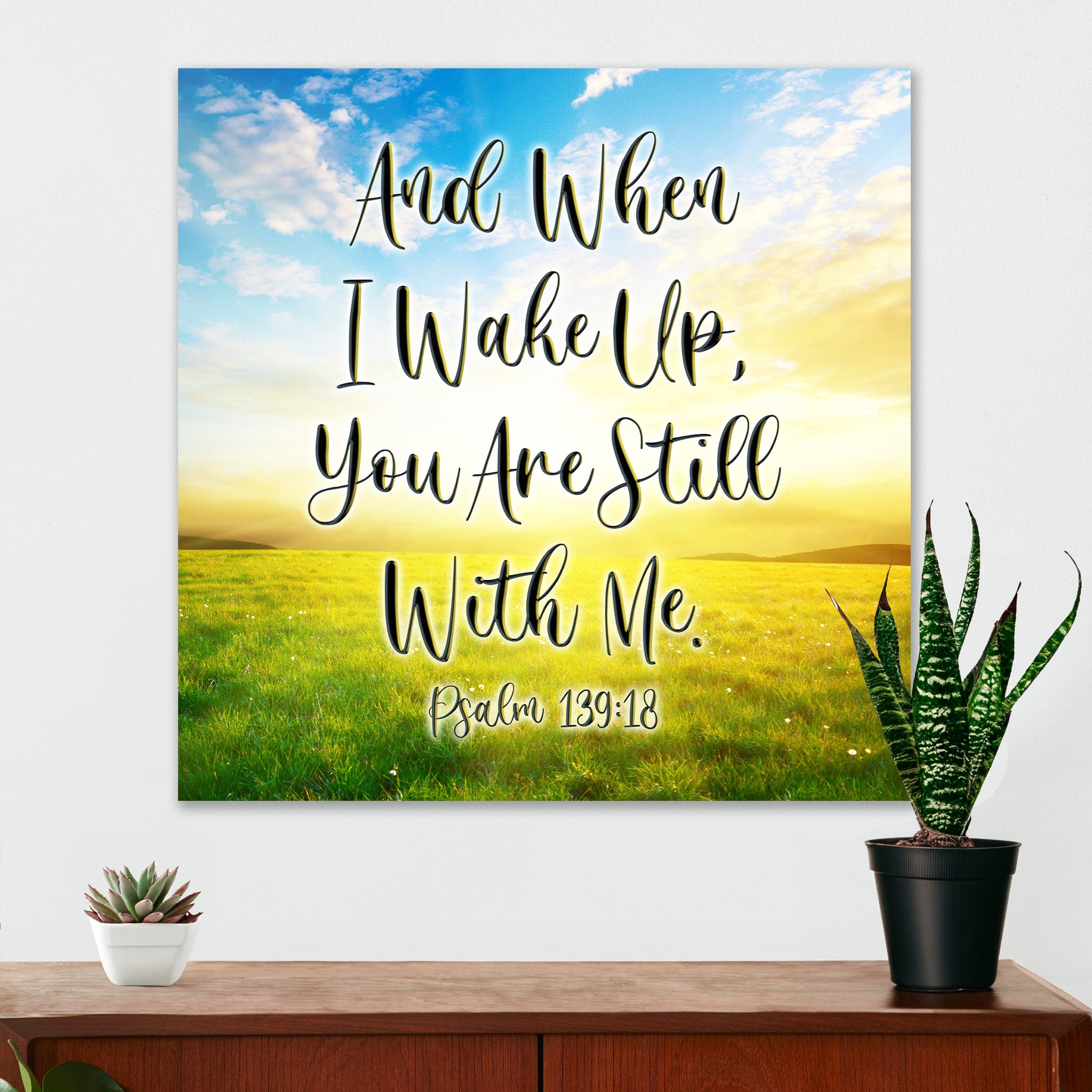 Christian Wall Decor - When I Wake Up, You Are Still With Me - Canvas Sign