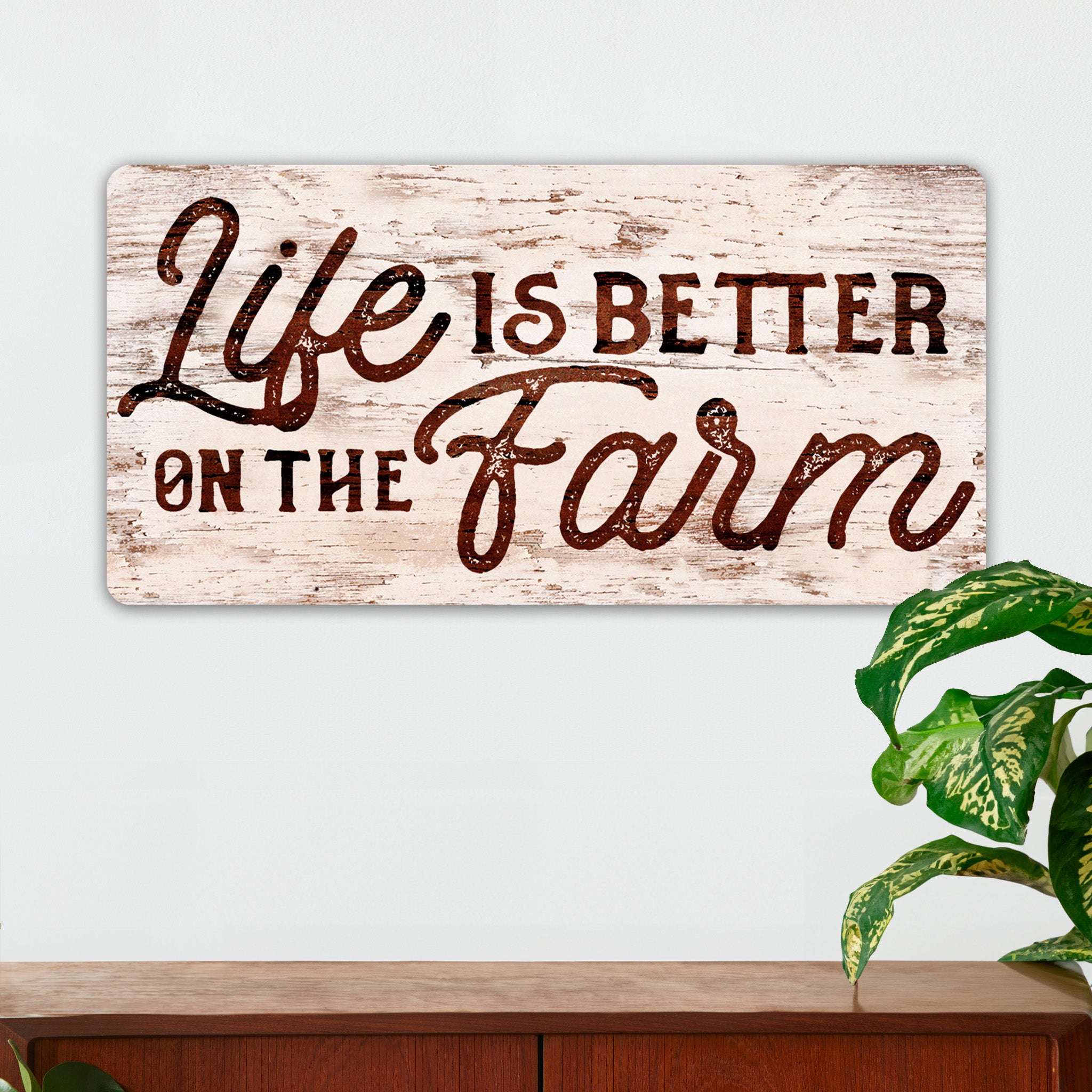 Life Is Better On The Farm - Farmhouse Wall Decor - Metal Sign