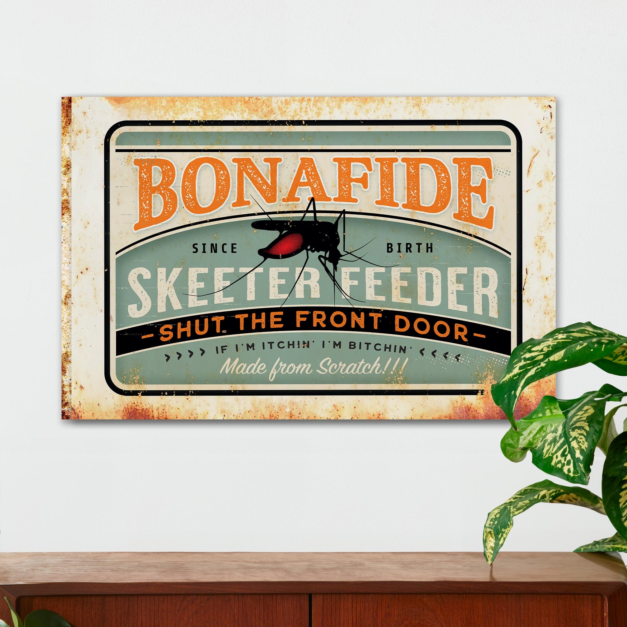 Wildlife Wall Decor  - Skeeter Feeder - Canvas Sign