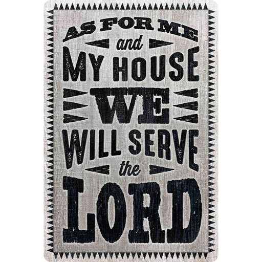 Sunshine Corner's aluminum composite, customizable christian sign that says, "As for me and my house, we will serve the lord".
