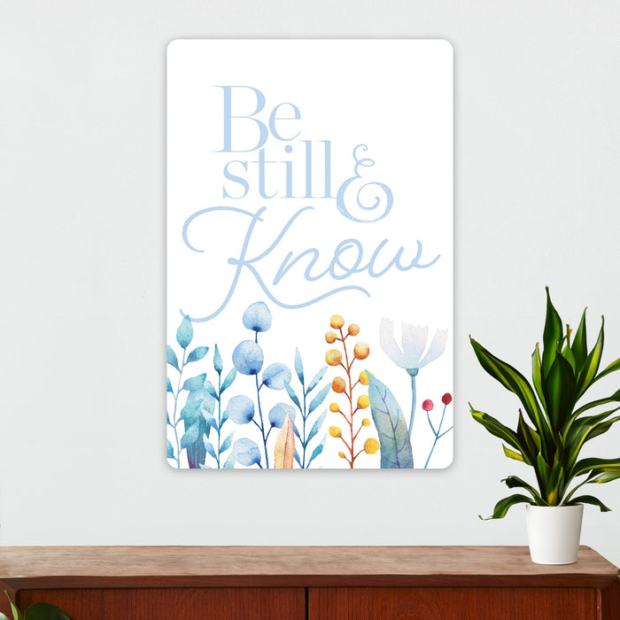 Christian Wall Decor - Be Still & Know - Metal Sign