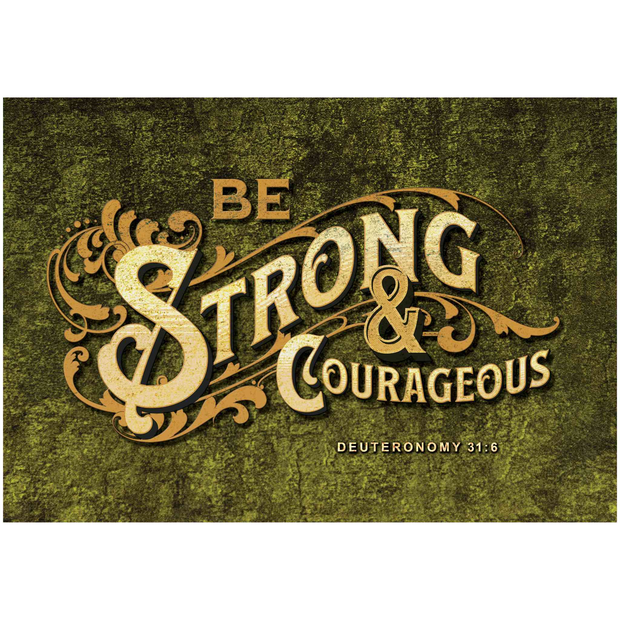 Christian Wall Decor - Strong & Courageous - Canvas Sign