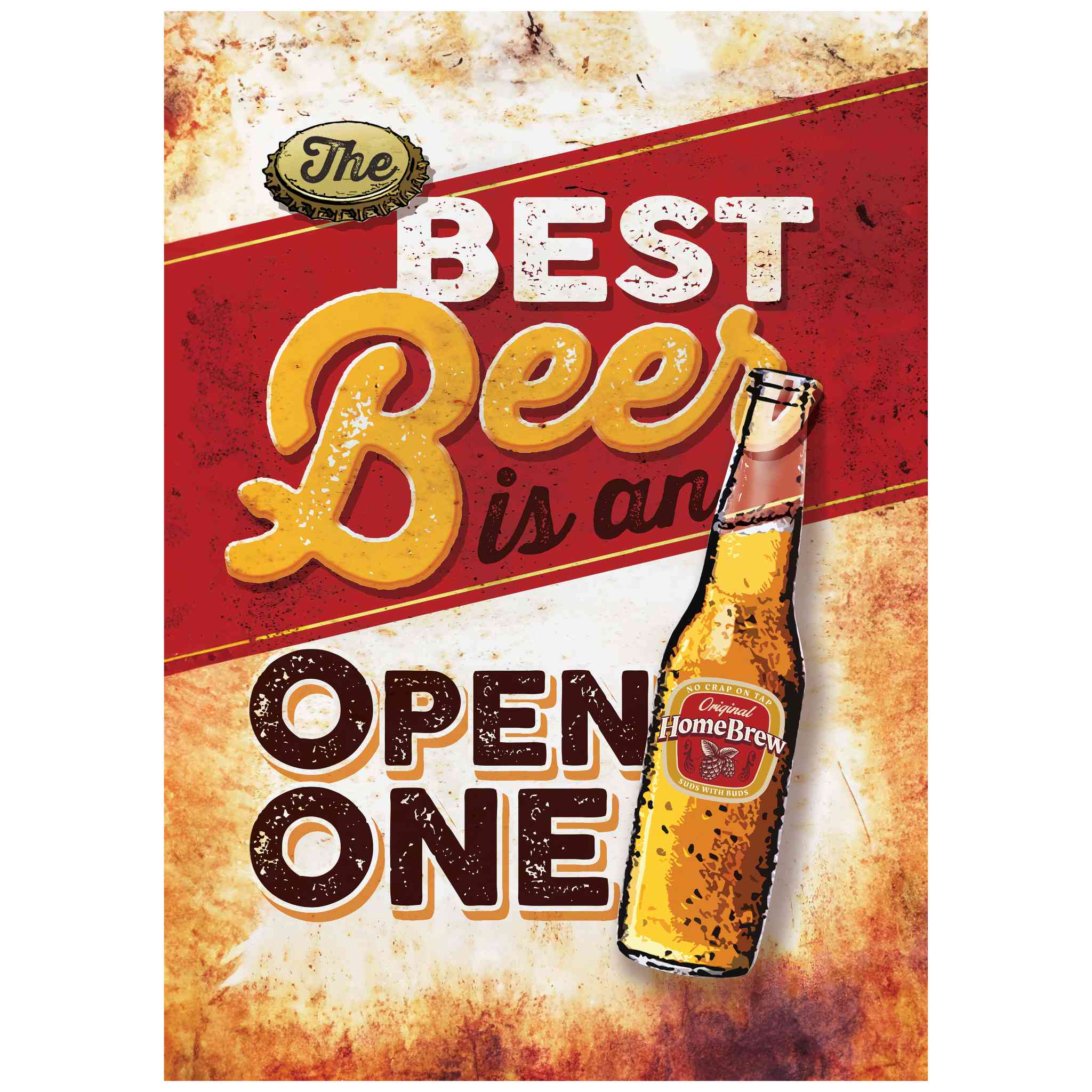 Man Cave Wall Decor - The Best Beer is an Open One - Canvas Sign