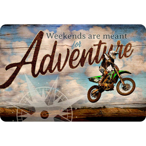 Sunshine Corner's, customizable adventure and motorcross decor that says, "Weekends are meant for adventure".