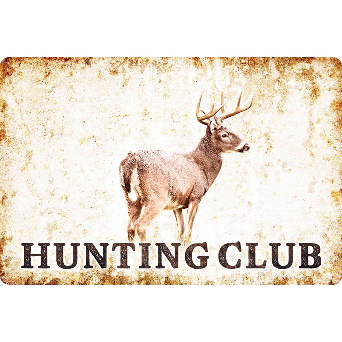 Hunting Wall Decor - Big Buck Hunting Club - Metal Sign