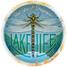 Blank example of Sunshine Corner's customizable, aluminum composite lake house sign that says, "Blue Skies and Dragonflies - Lake Life".